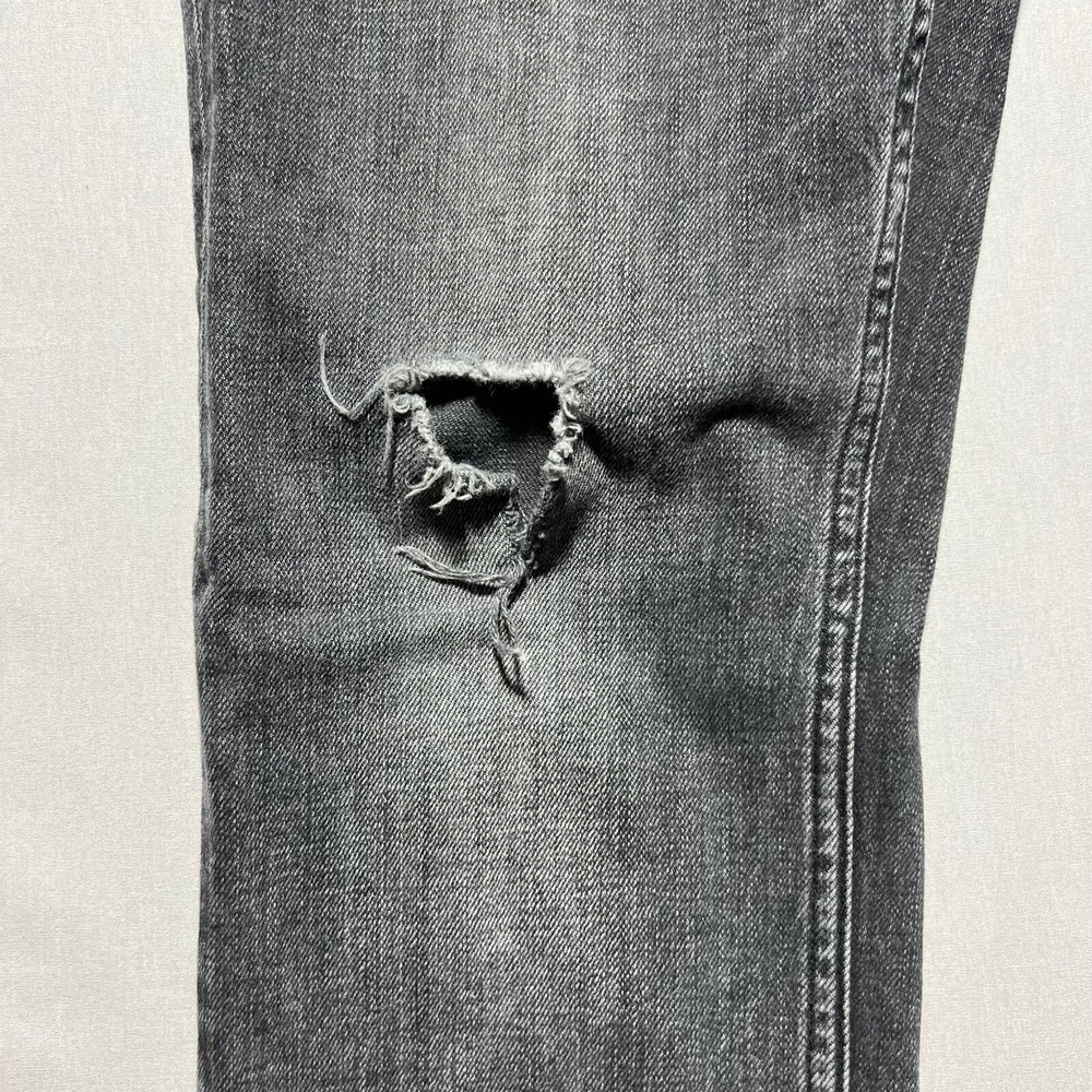 AllSaints Mens Chacoal Gray Denim Distressed Mid Rise Denim Skinny Jeans Size 32 - Picture 6 of 15